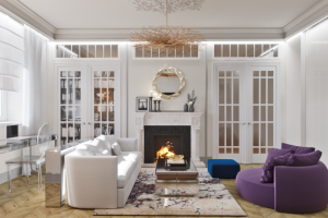 дизайн интерьера гостиной в парижском стиле