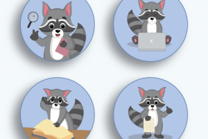 Еноты (векторная отрисовка)