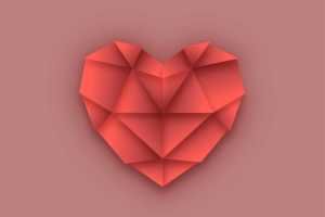 Сердце в векторе, стиль "Оригами"