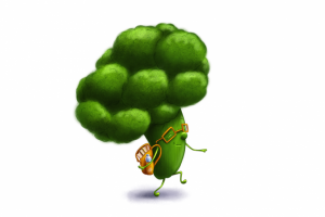 Персонаж умный брокколи