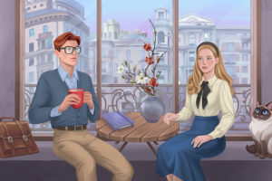 Фон и персонажи для визуальной новеллы.