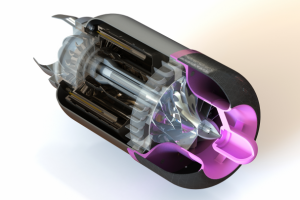 Макет турбореактивного двигателя, готовый к печати