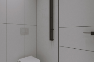 дизайн интерьера белой ванной комнаты. минимализм.