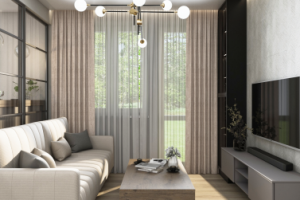 дизайн кухни гостиной в типовой хрущевки со спальней в нише