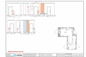 Развертки стен помещений и схемы мебели
