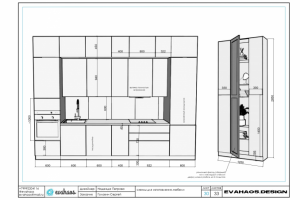 Развертки стен помещений и схемы мебели