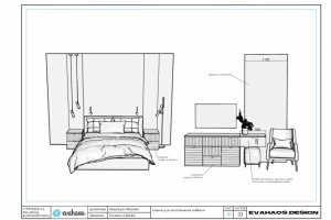 Развертки стен помещений и схемы мебели