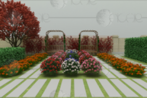 Розарий в частной саду