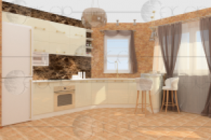 Визуализация кухни-столовой (кухня)