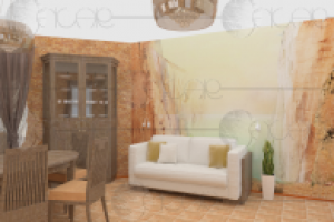 Визуализация кухни-столовой (рельеф)