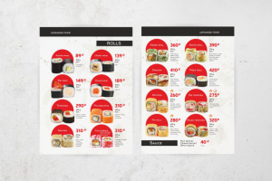 Меню японской кухни