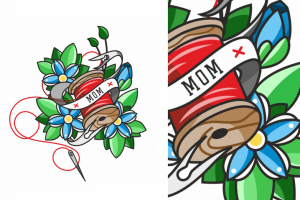 Иллюстрация для тканевой нашивки