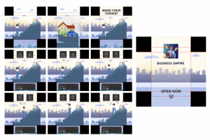 Раскадровка для анимации BUSINESS EMPIRE(рекламы мобильной игры)