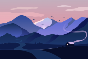 Пейзаж в векторной графике