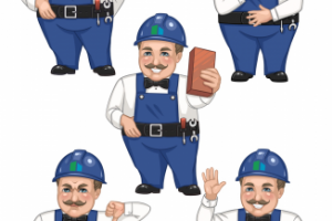 Персонаж и стикеры для строительной компании