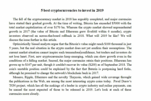 5 best cryptocurrencies to invest in 2019