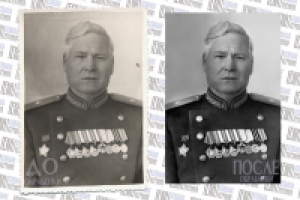 Простой вариант реставрации ч/б фото (герой в молодости)