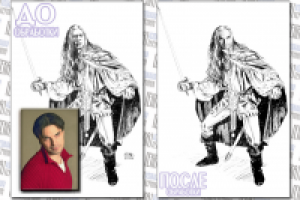 Простая вставка лица живого человека вместо лица нарисованного п