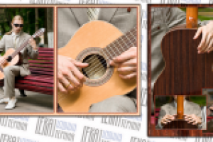 Фотосъёмка гитары с участием модели,обработка и создание коллажа