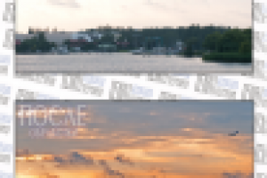 Цветокоррекция закатного пейзажа на реке