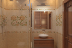 ванная комната в теплых тонах