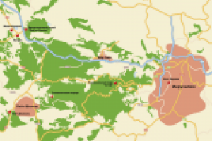 Карта окрестностей Иерусалима