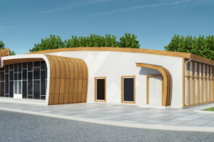 Дизайн фасада спортивного комплекса