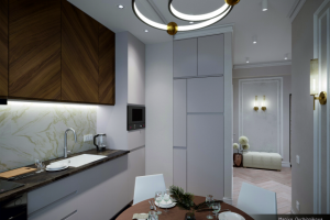 Визуализация кухни 1к квартира Сочи (2)