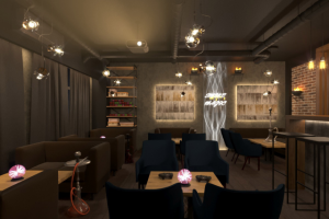 Проект кальянной в Академгородке (визуализация)