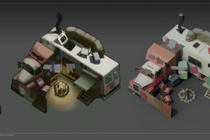 Модель для мобильной игры "Постапокалиптический дом".