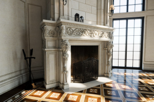 3D модель камина.