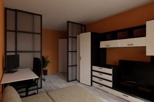 Дизайн однокомнатной квартиры с перегородкой.