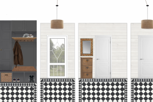 коллаж прихожей в загородном доме
