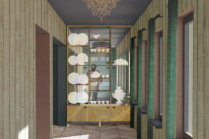 коллаж холла в загородном доме