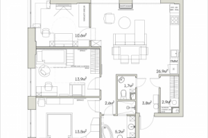 планировочное решение квартиры в жк Маяковский