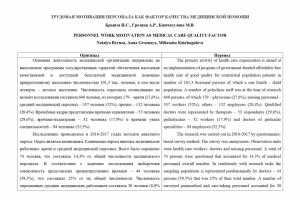 Статья Трудовая мотивация персонала 2018