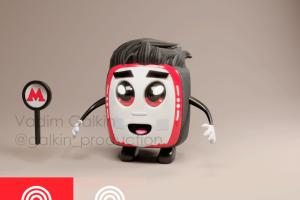 Работа для Московского Транспорта. Персонаж - Метроша.