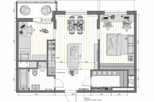 Планировочное решение 2х к кв в монолитном доме