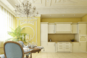 Визуализация. Кухня светлая.