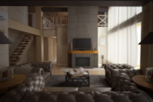 Визуализация. Дом 13. Гостиная.