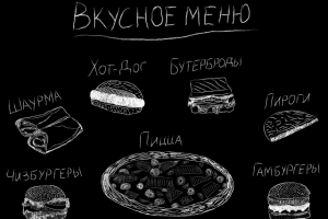 Рисунок мелом "ФАСТФУД"