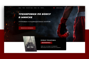 Лендинг для тренировок по боксу