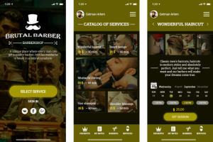 Дизайн  моб. приложения барбершопа