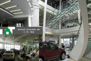 Интерьер автосалонов BMW и LandRover