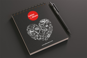 Нанесение блокнот и ручка