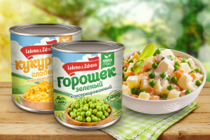 Этикетка для консервированного горошка и кукурузы