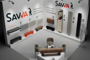 Выставочный стенд напольных и настенных радиаторов