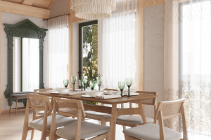 Кухня-гостиная в загородном доме