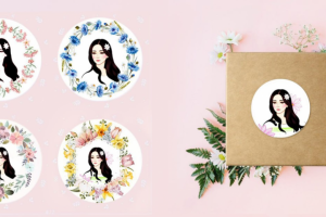 Наклейка на букеты и подарки для цветочного магазина