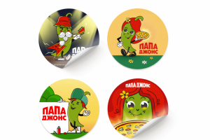 Набор стикеров для пиццерии "Папа Джонс"